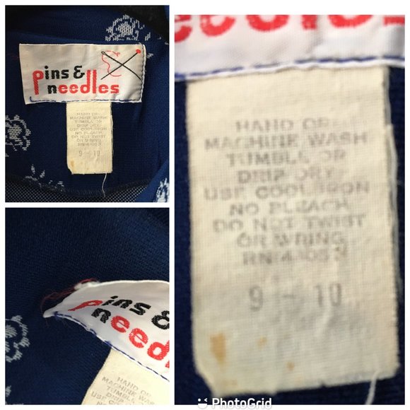 Vintage 70s Blue Button Front Jacket, Pointy Dagger Collar Western Style Floral - Picture 4 of 16